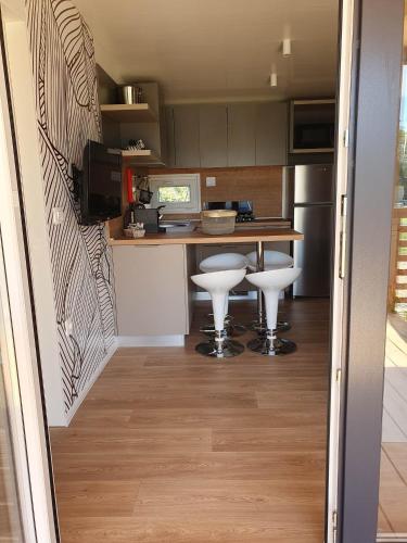 Kuchyň nebo kuchyňský kout v ubytování Mobile Homes Karlo & Dino
