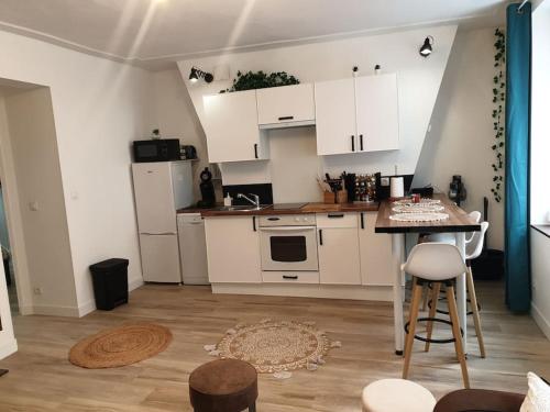 Kuchyň nebo kuchyňský kout v ubytování Charmant appartement avec garage Armada Rouen Vélo