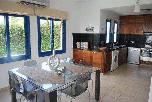 Dapur atau dapur kecil di Sea Front Villa With Private Heated Pool, Quiet area Paphos 322