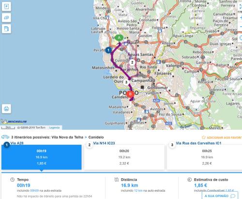 uno screenshot di una pagina Google Maps con una mappa di Near Oporto and sea a Vila Nova de Gaia