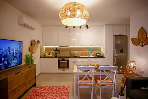 Køkken eller tekøkken på Colors of Mykonos, Ano Mera Apartment