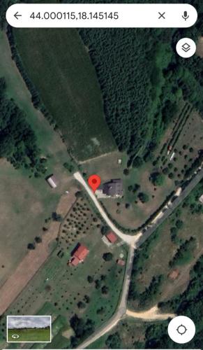 a map of a field with a red spot on it at Green Forest Visoko in Visoko