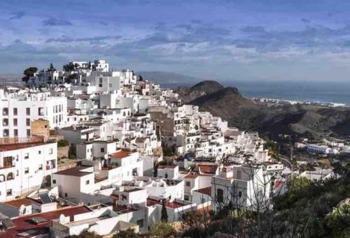 a view of a city with white buildings at Casa Karim in Mojácar