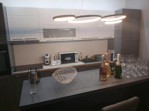 Kuchyň nebo kuchyňský kout v ubytování Apartman Golden