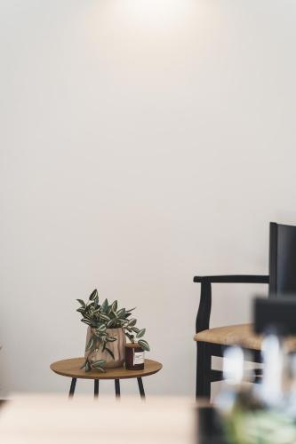 a plant sitting on a table in a room at Zeus Village Resort - Adults Only in Kato Daratso