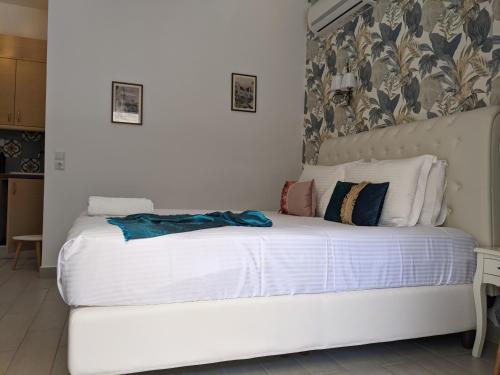 Cama o camas de una habitación en Nafsika Apartments