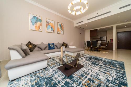 Χώρος καθιστικού στο Amazing BeachFront Apartments near Atlantis Waterpark by Simply Comfort Sarai Palm Jumeirah