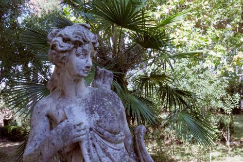 a statue of a woman in front of a tree at Chateau de Vaugelas - Charmant domaine près de Valence in Alixan