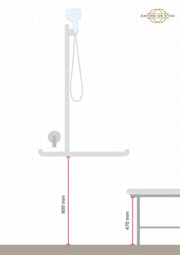 a diagram of a bathroom with a shower and a table at Oxford on Otho in Inverell