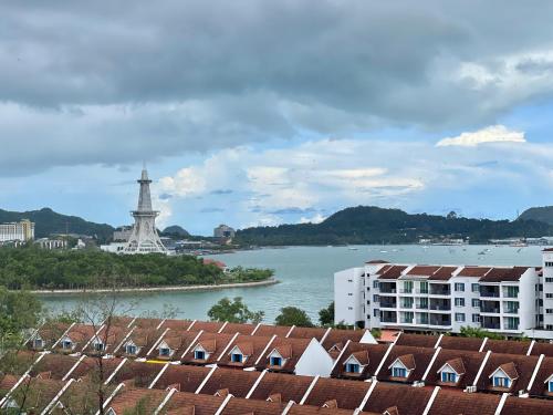 a view of the river and the eiffel tower at Century Suria Aparment Langkawi by Zervin in Kuah