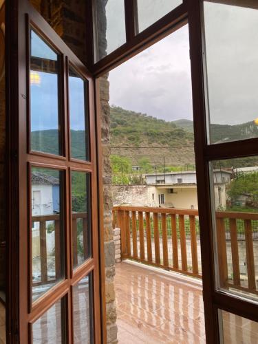 a view from the window of a house at Vila Ramaj in Berat