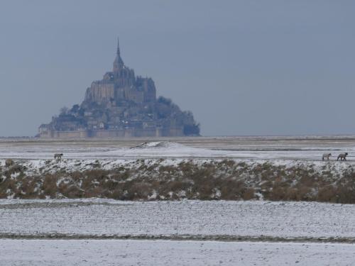 an island in the desert with a castle in the background at Rue Veillon in Céaux