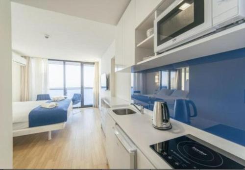 Virtuvė arba virtuvėlė apgyvendinimo įstaigoje Dan Luxury Apartment