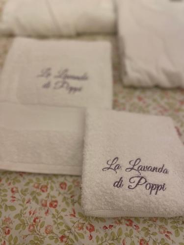 Ein Bett oder Betten in einem Zimmer der Unterkunft La lavanda di Poppi-mini appartamento