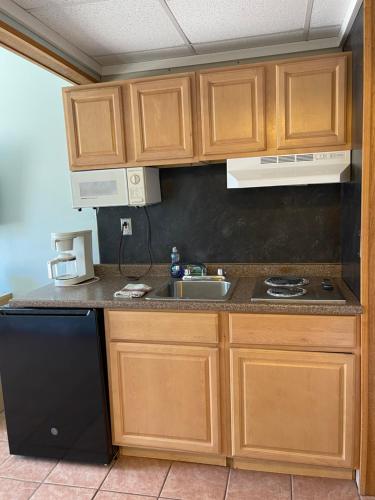 Dapur atau dapur kecil di Barcelona Motel