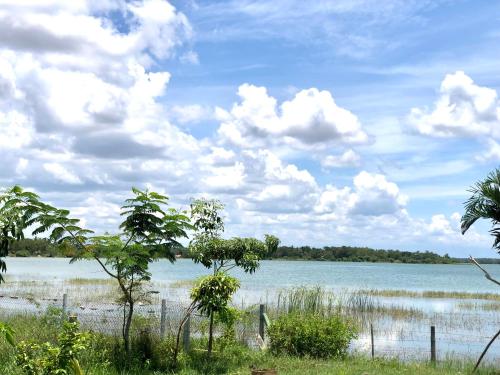 a view of a body of water with trees at Lapwing Lake Villa in Tissamaharama
