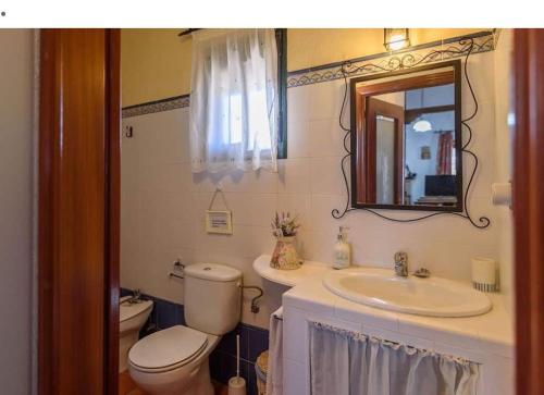 ラ・プエブラ・デ・ロス・インファンテスにあるColladopinoのバスルーム(トイレ、洗面台、鏡付)