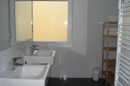 Ένα μπάνιο στο Ferienwohnung Ewa