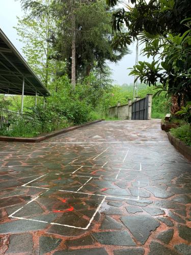 a stone walkway with chalk drawings on it at esa house in Kireçhane