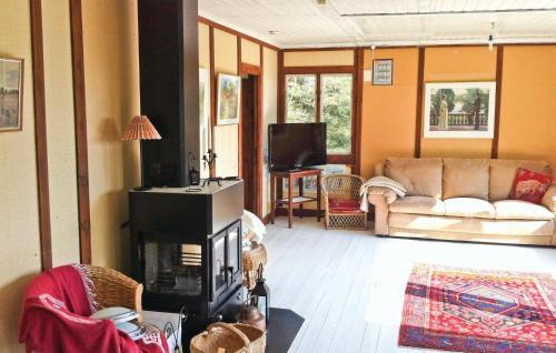 Televisyen dan/atau pusat hiburan di Gorgeous Home In Ljungskile With Wifi