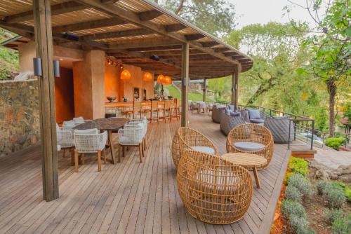 Un jardín fuera de Nuup Hotel