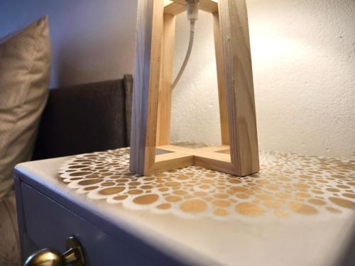 a mirror sitting on top of a table at Domaine du Cellier de la Couronne in Sézanne