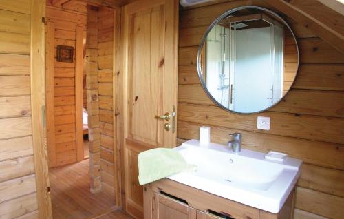een badkamer met een wastafel en een spiegel bij 2 Bedroom Nice Home In Saulxures in Saulxures