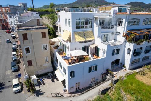 an aerial view of a white building at La Baia Blu - Ischia in Ischia
