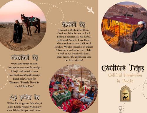 a brochure for a cultural immersion in india at Indiana Jones Cave in ‘Ayn Amūn