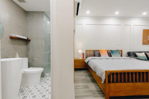 Salle de bains dans l'établissement Dcapitale Studio apartment in Cau Giay