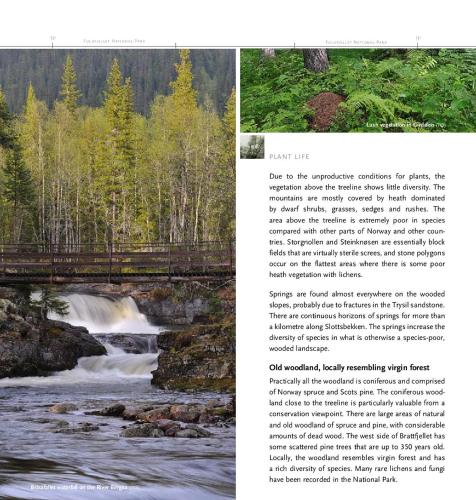 a page of a magazine with a picture of a river at 16 - Fulufjellets nasjonalparker - snø - alpint - langrenn - snøscooter in Ljørdal