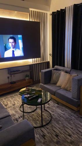 TV a/nebo společenská místnost v ubytování Emefa Room1