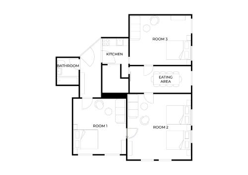 a floor plan of a house at Spacious and Near Metro, Perfect for Groups of 14 in Vienna