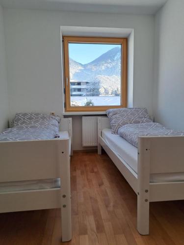 Postel nebo postele na pokoji v ubytování Bergpanorama