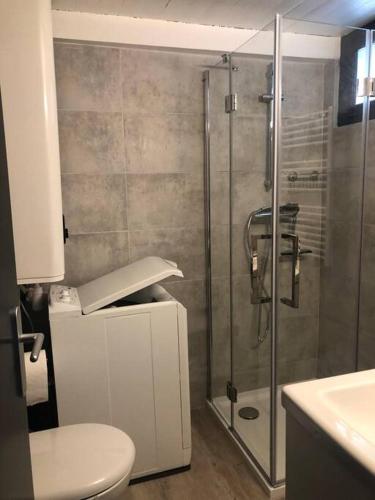 Koupelna v ubytování Duplex au Village