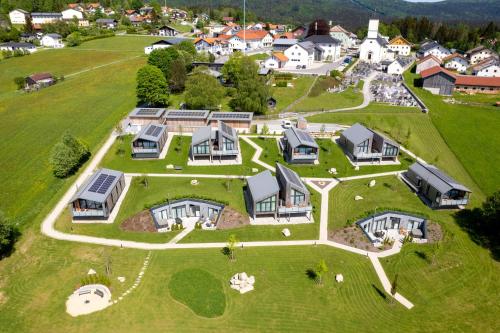 an aerial view of a large estate with houses at Waidlerland Chalet "Natur" in Mauth