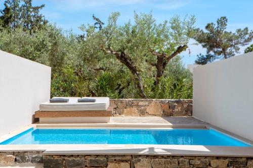 a swimming pool in the backyard of a villa at Mirabello Bay Luxury Resort in Agios Nikolaos