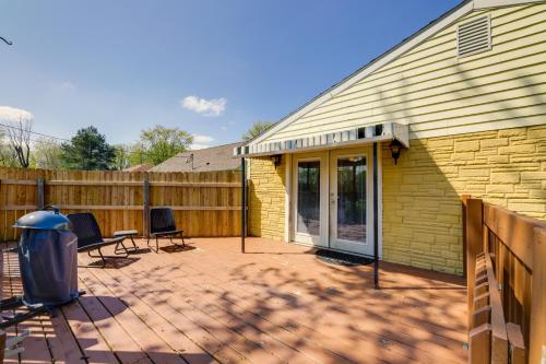 a patio with two chairs and a fence at Pet-Friendly Ohio Escape with Deck and Community Dock! in Celina