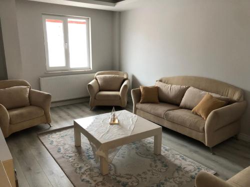 a living room with two couches and a coffee table at turkey samsun in Atakum