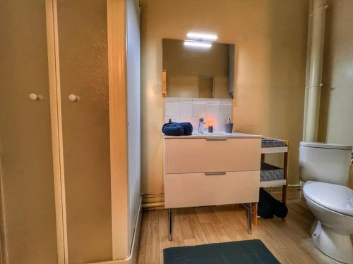 łazienka z umywalką i toaletą w obiekcie Studio ZEN hyper centre Cognac w mieście Cognac