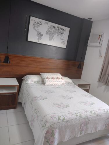 Katil atau katil-katil dalam bilik di Apartmento Condominio Paradise Lake Dom Pedro