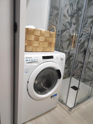 - un lave-linge avec un panier dans l'établissement Céntrico estudio vialia, à Vigo