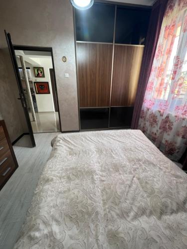 雅西的住宿－Casa Bia，一间卧室配有一张大床和镜子