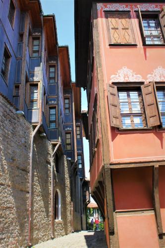 an alley in the old town of dubrovnik with buildings at Orange House in the Old Town Plovdiv in Plovdiv