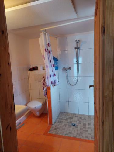 A bathroom at Pension zum Meer