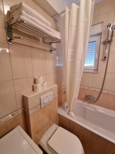 Ένα μπάνιο στο Apartment Bella with free parking