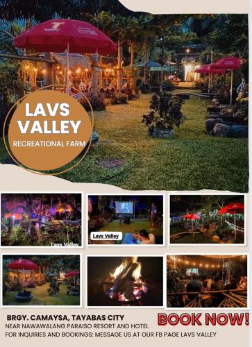 a collage of photos of a park at night at Lavs Valley in Dapdap