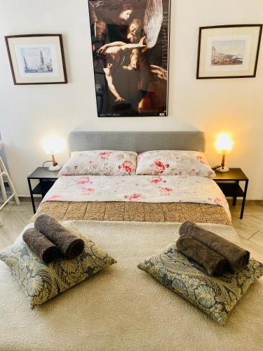 מיטה או מיטות בחדר ב-Casa Luba