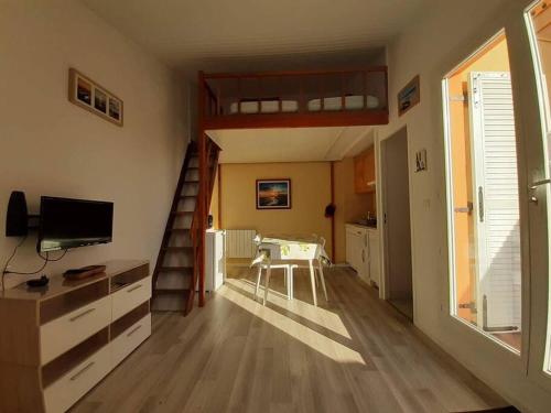 studio climatisé 4 places de 25 m2 avec mezzanine, terrasse