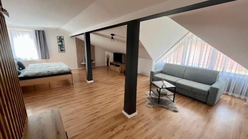 Postel nebo postele na pokoji v ubytování Apartmány Stanos Bikes